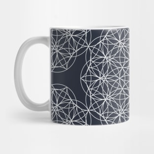 Black and white Flower of life mandala pattern Mug